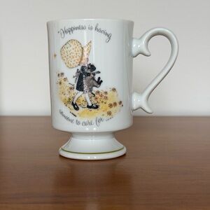 Holly Hobbie Pedestal Coffee Mug -“Happiness Is Having Someone To Care For”